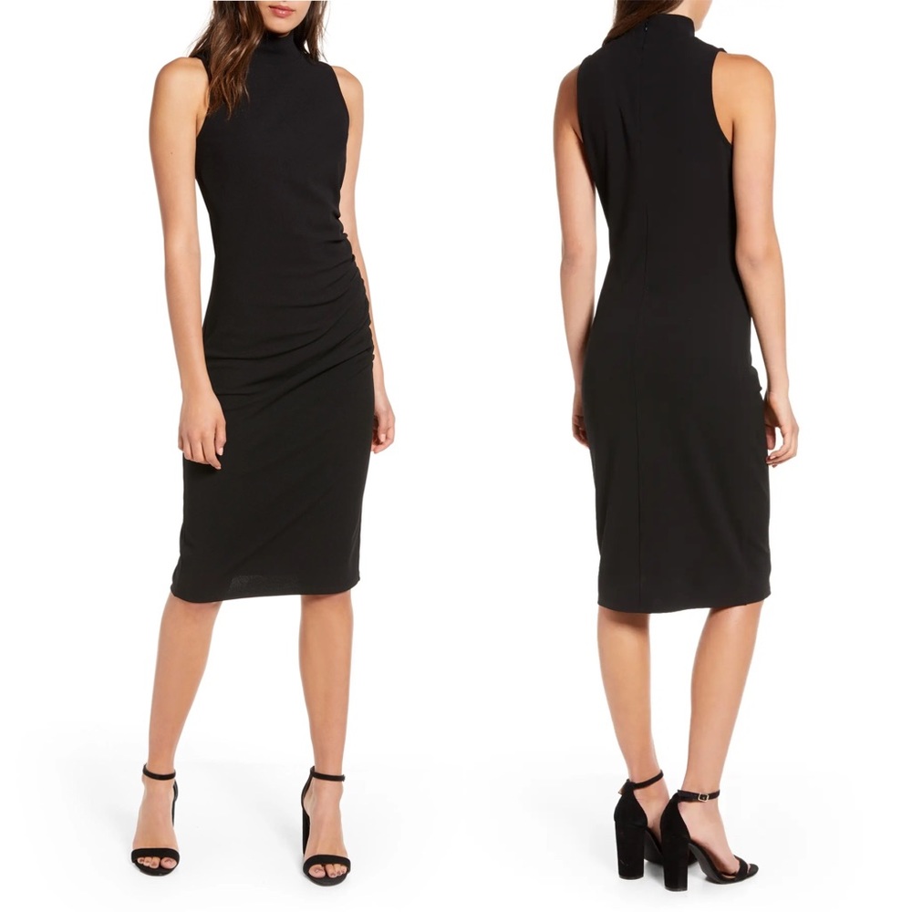 Chelsea 28 Mock Sheath Black Dress Size  XS